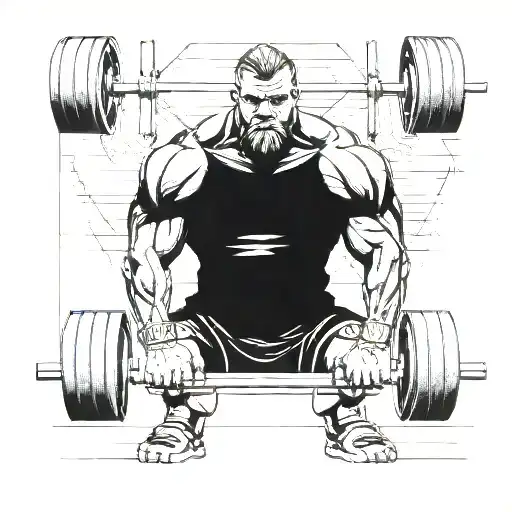 deadlift stance with weight plates tattoo design idea