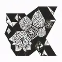 Incorporate intricate diamond shapes into a geometric pattern tattoo design idea