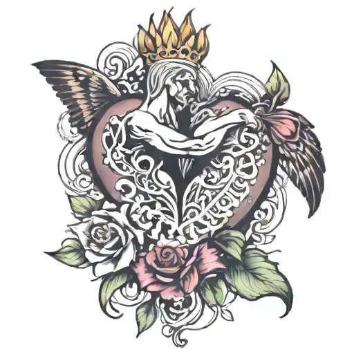 Love beats hate tattoo design idea