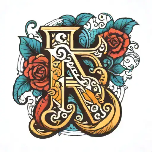 letter a and r hidden in letter S tattoo design idea