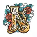 letter a and r hidden in letter S tattoo design idea