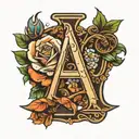 letter a and r hidden in letter S tattoo design idea