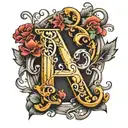 letter a and r hidden in letter S tattoo design idea