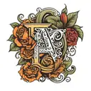 letter a and r hidden in letter S tattoo design idea