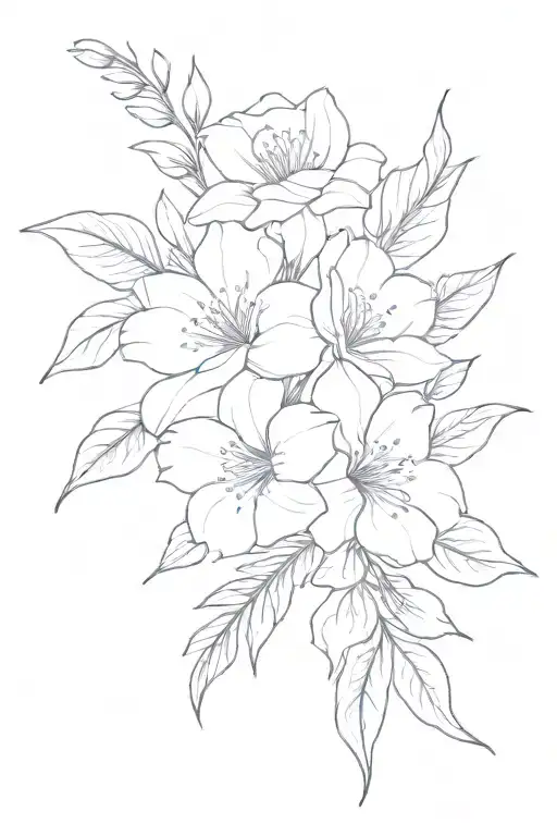 june and december birth flower bouquet tattoo design idea