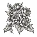 June birth flower bouquet tattoo design idea