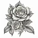 June birth flower bouquet tattoo design idea