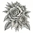 June birth flower bouquet tattoo design idea