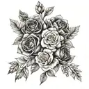 June birth flower bouquet tattoo design idea