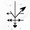an arrow with the date "12-20-21"and symbols of love and perseverance  tattoo design idea