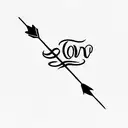 an arrow with the date "12-20-21"and symbols of love and perseverance  tattoo design idea