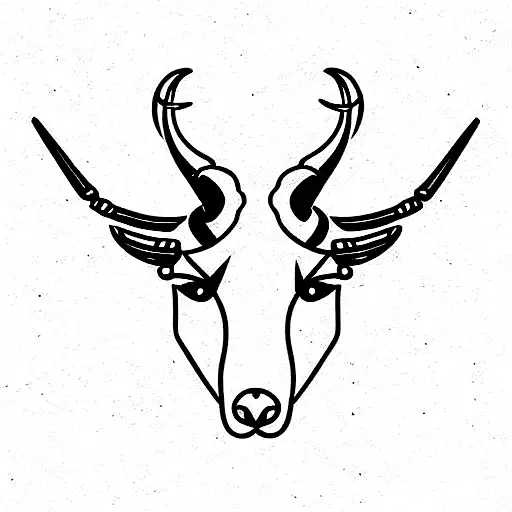 capricorn head tattoo design idea