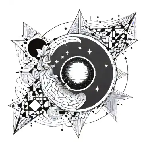 eclipse lunar tattoo design idea