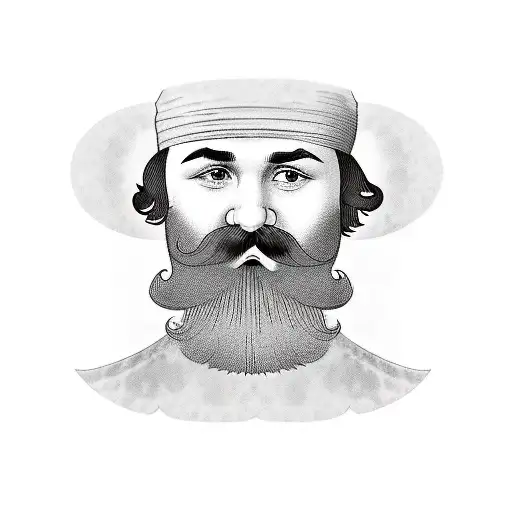 A tattoo combining Marx's beard with Nietzsche's mustache tattoo design idea