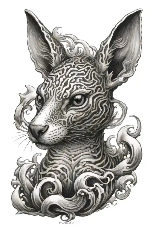 gill. waved tattoo design idea