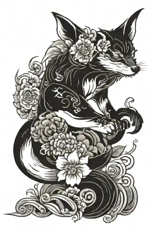 fox om boredom tattoo design idea