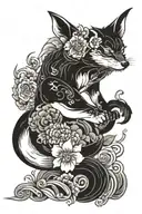 fox om boredom tattoo design idea