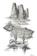 arizona desert landscape tattoo design idea