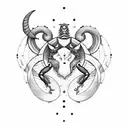 The astrological sign of Scorpio that protects two children tattoo design idea