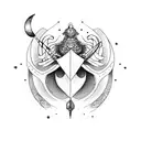 The astrological sign of Scorpio that protects two children tattoo design idea