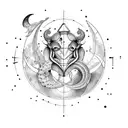 The astrological sign of Scorpio that protects two children tattoo design idea