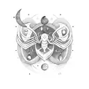 The astrological sign of Scorpio that protects two children tattoo design idea