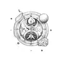 The astrological sign of Scorpio that protects two children tattoo design idea