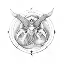 The astrological sign of Scorpio that protects two children tattoo design idea