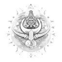 The astrological sign of Scorpio that protects two children tattoo design idea