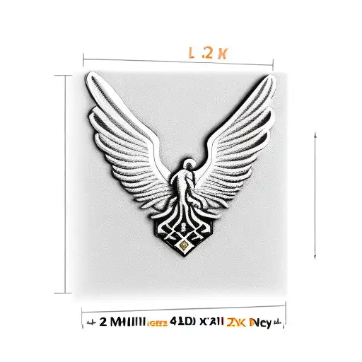 large Phoenix with the military fallen soldier memorial inside its chest holding dog tags in its talons tattoo design idea