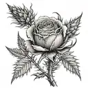 rose thistle  tattoo design idea