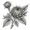 rose thistle  tattoo design idea