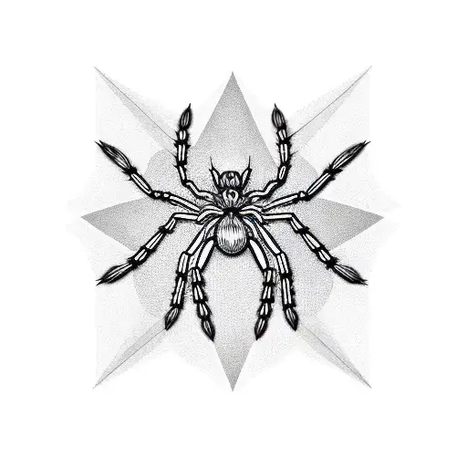spider with pentagram  tattoo design idea