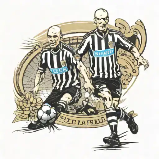   newcastle united, shading, tyne bridge, alan shearer, bobby charlton tattoo design idea
