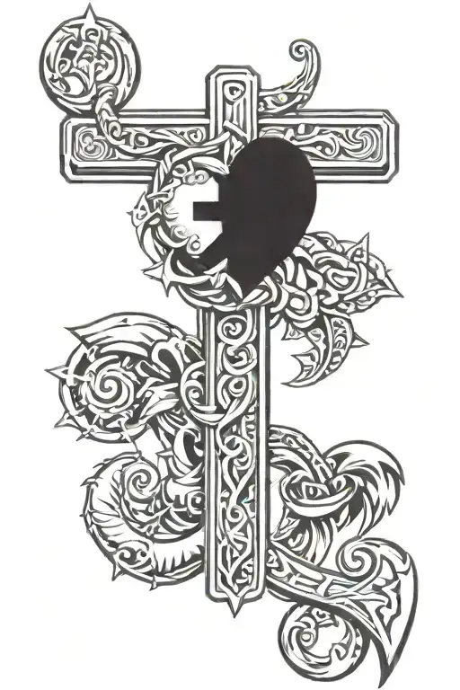 crucifix heart anchor tattoo tattoo design idea