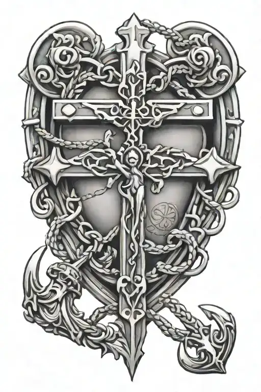 crucifix heart anchor tattoo tattoo design idea