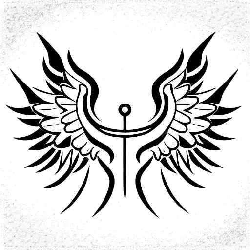 Trans symbol with biblical angel wings tattoo design idea