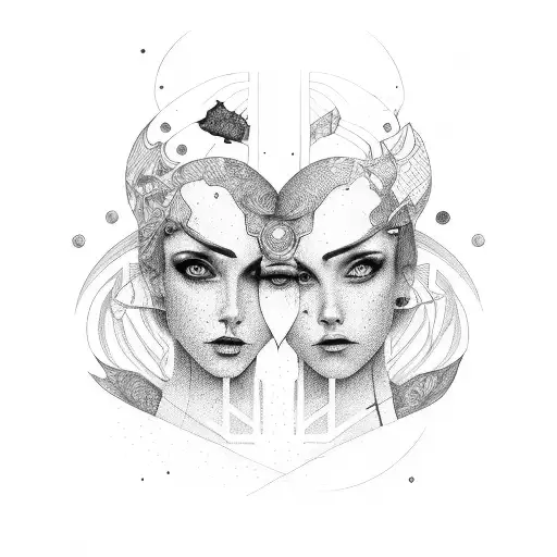 2 female gender signs coupled up and under it something to represent their son tattoo design idea