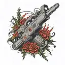 chainsaw man stencil  tattoo design idea