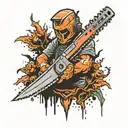 chainsaw man stencil  tattoo design idea