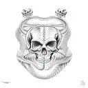 Snake skeleton tattoo design idea