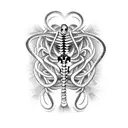 Snake skeleton tattoo design idea