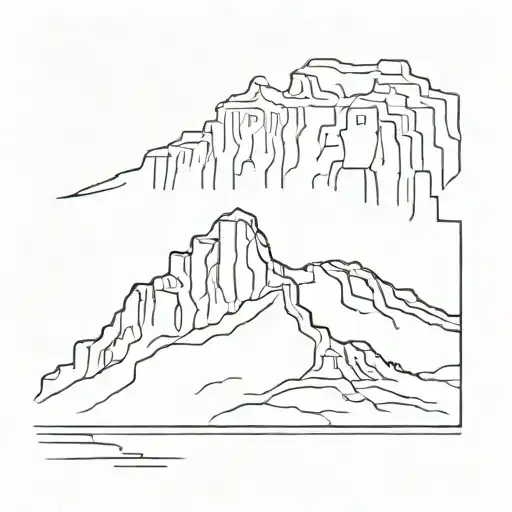 table mountain outline tattoo tattoo design idea