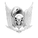 eagle skull head with open wings tattoo design idea