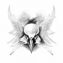 eagle skull head with open wings tattoo design idea