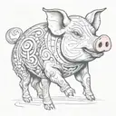 Drunk pig tattoo design idea