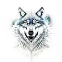 wolf howling viking  tattoo design idea