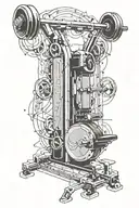 gym equipment hidden tattoo design idea