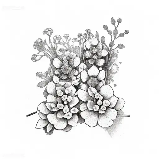 L5 and s1 vertebrae with dainty flowers and leaves rod and screws to connect both tattoo design idea