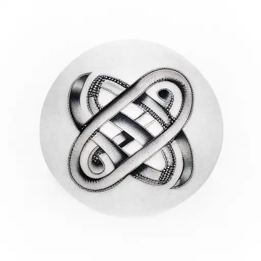 A realistic tattoo of the Greek symbol of infinity intertwined with a laurel wreath, symbolizing eternal family bonds and achievements tattoo design idea